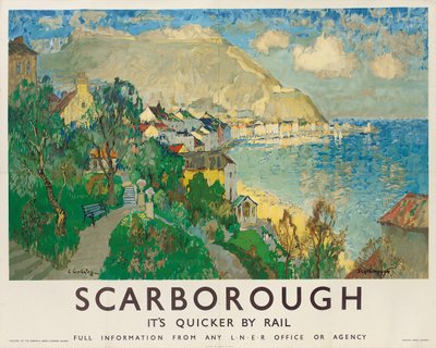 Scarborough için bir reklam afişi by Konstantin Ivanovich Gorbatov