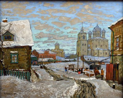 Eski Pskov par Gorbatov, Konstantin İvanoviç (1876-1945). Tuval üzerine yağlıboya by Konstantin Ivanovich Gorbatov