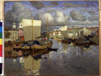 Konstantin (Constantin) Gorbatov'un ""Pskov"" Tablosu (1876-1945) 1919 Rus Devlet Müzesi, Saint Petersburg by Konstantin Ivanovich Gorbatov