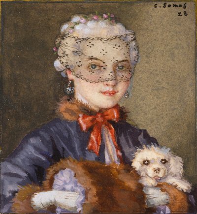 Köpekli Kadın, 1928 by Konstantin Somov