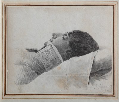 Dimitri Venevitinov 1805-1827 ölüm döşeğinde, 1827 by Konstantin Yakovlevich Afanasyev