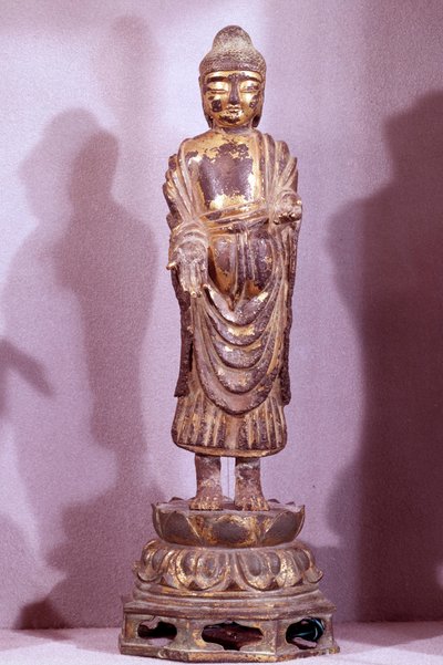Coreen Art: Altın bronzdan Buda heykelciği. Silla dönemi, 8. yüzyıl. Hyung pil Chun Koleksiyonu by Korean School