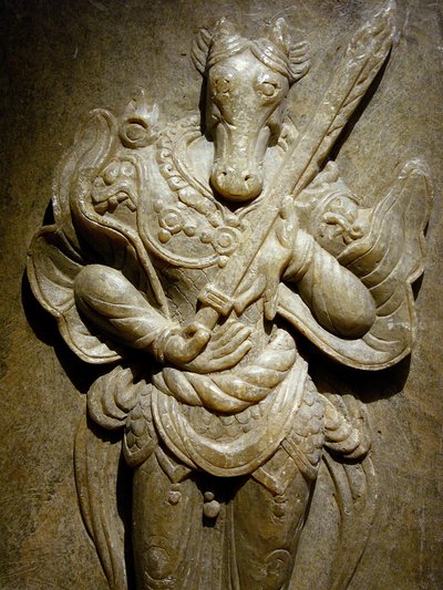 Mezar süsü, agalmatolit üzerinde burç atı, Kuzey ve Güney Krallıkları döneminde 8. yüzyıl, Kore. Fotoğraf, Seul Ulusal Müzesi, Kore Cumhuriyeti by Korean School