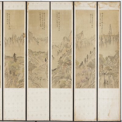 Manzara Manzaraları, Choson hanedanı (ahşap, ipek ve kağıt üzerine mürekkep ve tuvalet) by Korean School