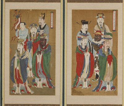 Alay Sahnesi, Choson hanedanı (kağıt ve ipek üzerine renkli) by Korean School
