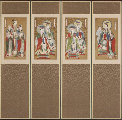 Alay Sahnesi, Choson hanedanı (kağıt ve ipek üzerine renkli) by Korean School