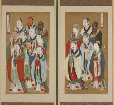 Alay Sahnesi, Choson hanedanı (kağıt ve ipek üzerine renkli) by Korean School