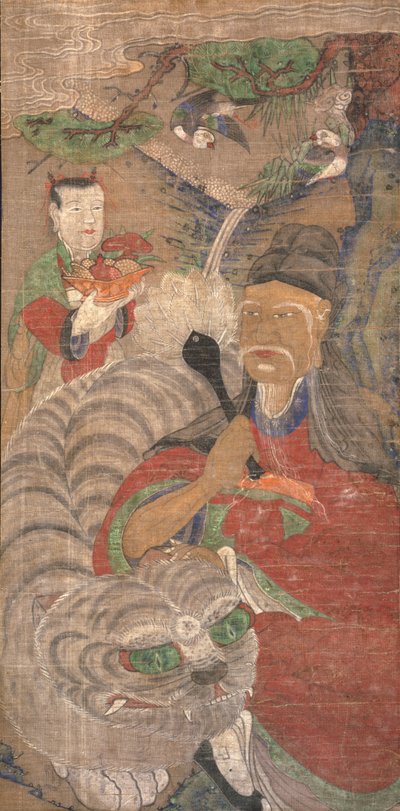 Sansin (Çin siyah mürekkebi ve kaba kumaş üzerine uygulanan pigmentler) by Korean School