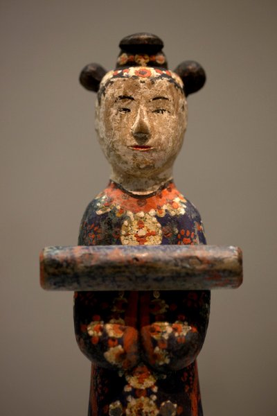 Dekoratif bir mezar figürü. Çok renkli oyma ahşap, geç Joseon (Choson) dönemi by Korean School