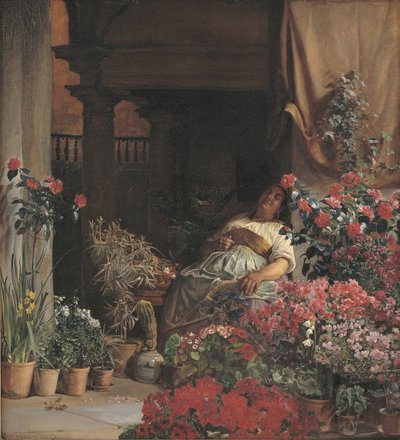 Floransalı Bir Çiçek Satıcısı by Kristian Zahrtmann