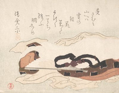 Bir Kumaş Parçasında Kemer ve Yelpaze, 19. yüzyıl. by Kubo Shunman