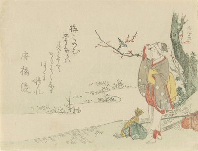 Gezgin Kadın Bir Ötleğen Dinlemek İçin Durur, 1797. by Kubo Shunman
