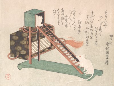 Beyaz Fareler Oynarken, muhtemelen 1816. by Kubo Shunman
