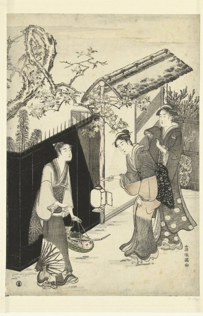 Kyoka'nın evi geceye yaklaşıyor. by Kubota Shunman
