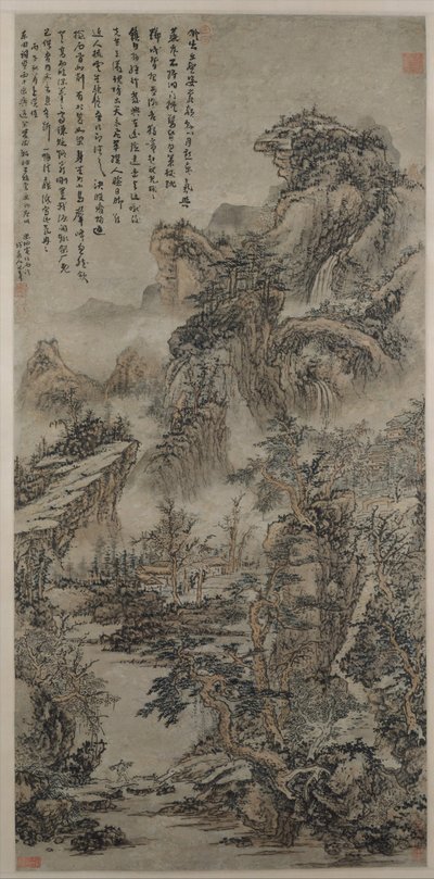 Alacakaranlıkta Ormanlık Dağlar, 1666 tarihli. by Kuncan