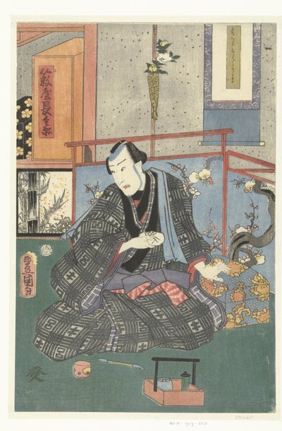 Oyuncu soyunma odasında by Kunisada (II) , Utagawa