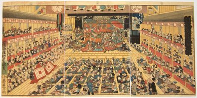 Odori Keiyo Edoe no Sakae: Tea t Reinterio ile Bir Süreliğine Performanse, 1858 by Kunisada