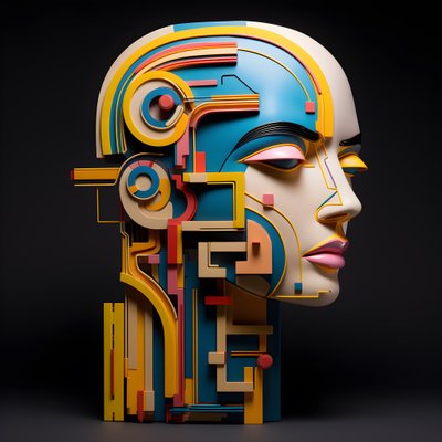 Güzel bir insan yüzünün 3 boyutlu heykeli 3 by Kurt Heppke