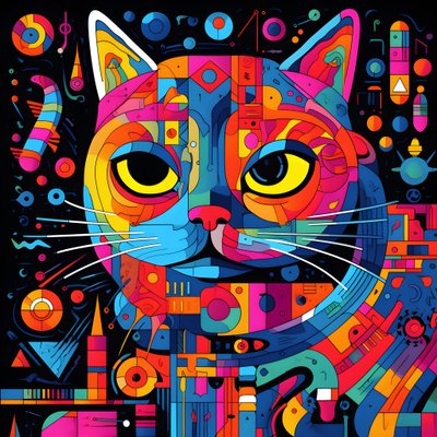 Soyut kedi desenleri 2 by Kurt Heppke