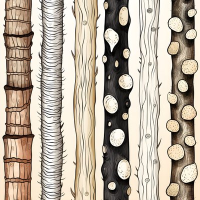 Ağaç gövdesi bölümleri, boho clipart, boho çizim desenleri, boho gövde 1 by Kurt Heppke