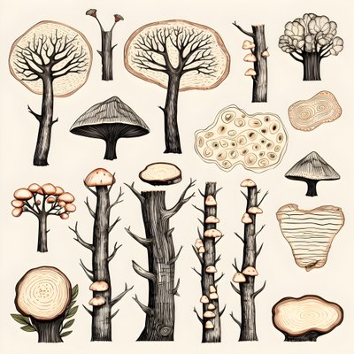 Ağaç gövdesi bölümleri, boho clipart, boho çizim desenleri, boho gövde 3 by Kurt Heppke