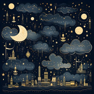 Bu, gökyüzü elemanlarının izole edilmiş fantastik illüstrasyonlarından oluşan bir koleksiyon 2 by Kurt Heppke