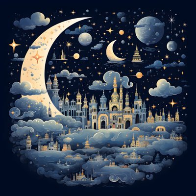 Bu, gökyüzü elemanlarının izole edilmiş fantastik illüstrasyonlarından oluşan bir koleksiyon 3 by Kurt Heppke