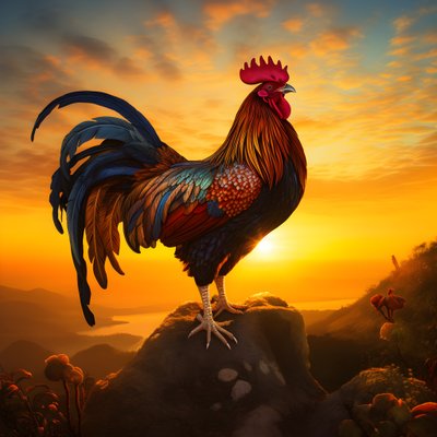 Gün doğumunda öten bir horoz 1 by Kurt Heppke
