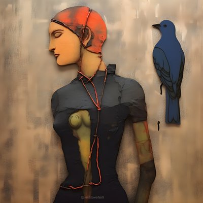Ahşap bebek ve kuş 2 by Kurt Heppke