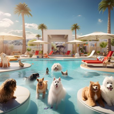 Palm Springs#39;te Köpek Havuzu Partisi 1 by Kurt Heppke