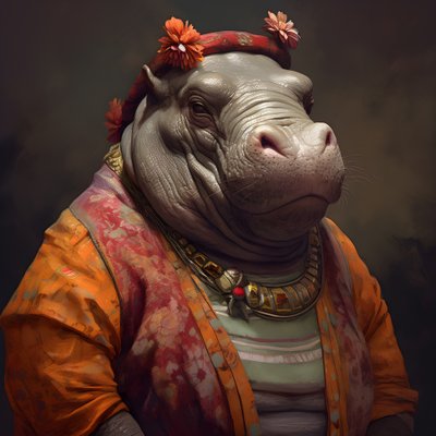 Eski bir cumhuriyetçi kadın su aygırı portresi 4. yüzyıl by Kurt Heppke