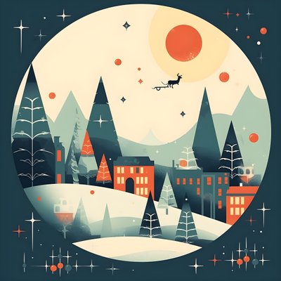 60#39;ların tarzı 2#39;den Noel kartpostalı by Kurt Heppke