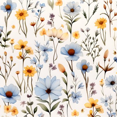 aquarell boho çiçek kır çiçekleri 2 by Kurt Heppke