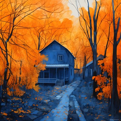 portakal ormanında mavi bir ev 2 by Kurt Heppke