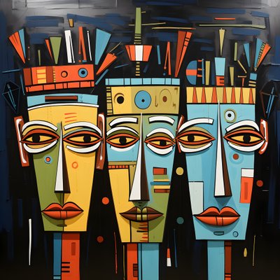 Bir resim duvarda dört kafadan oluşan bir grubu göstermektedir. 1 by Kurt Heppke