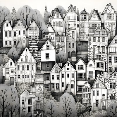 evlerin siyah beyaz resmi 1 by Kurt Heppke