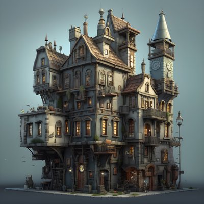 binası ve taş merdiveni olan bir şehir bloğu 3 by Kurt Heppke