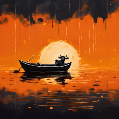 gölde teknede inek 2 by Kurt Heppke