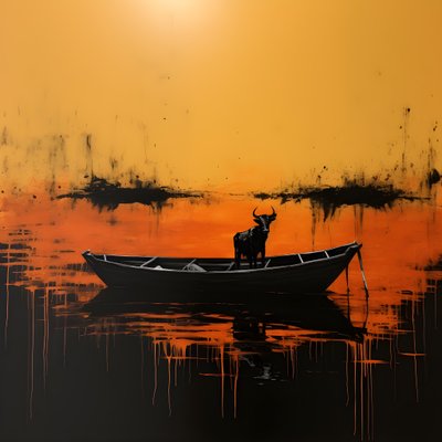 gölde teknede inek 4 by Kurt Heppke