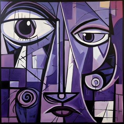 mor gözlü mor ve gri geometrik resim 1 by Kurt Heppke