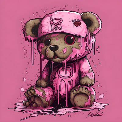 alnında kahverengi bir dövme olan pembe üniseks oyuncak ayı 4 by Kurt Heppke