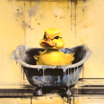 trendy lastik ördek reklam afişi - sarı 1 by Kurt Heppke