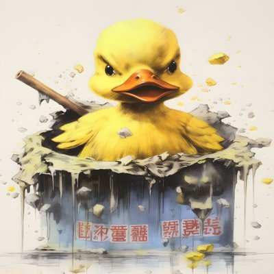 trendy lastik ördek reklam afişi - sarı 3 by Kurt Heppke