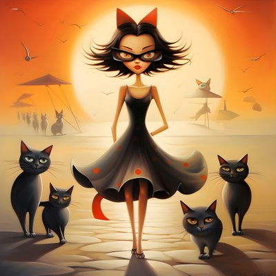 çılgın kedi kadın elbise 3 by Kurt Heppke