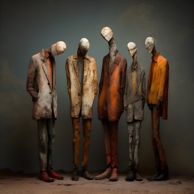 yan yana duran dört kil adam figürü 1 by Kurt Heppke