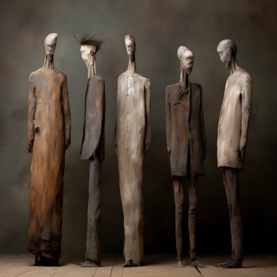 yan yana duran dört kil adam figürü 2 by Kurt Heppke