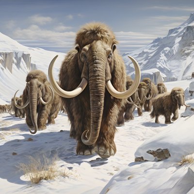 tundra 1'de yünlü mamut sürüsü by Kurt Heppke