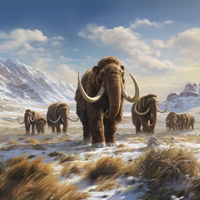 tundra 3'te yünlü mamut sürüsü by Kurt Heppke