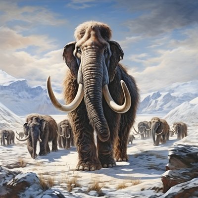 tundra 4'te yünlü mamut sürüsü by Kurt Heppke