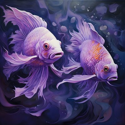 mor 2 renginde iki balık by Kurt Heppke